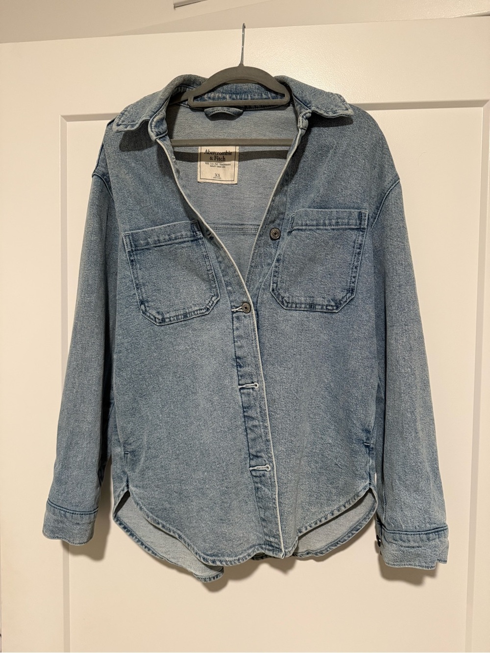 Abercrombie & Fitch Washed Blue Denim Jacket